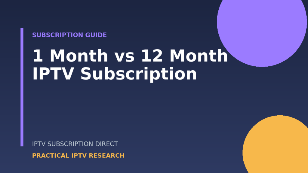 1 month vs 12 month IPTV subscription